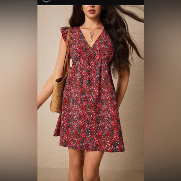 SHEIN Dresses & Skirts - [Like 🆕] SHEIN- Large- Floral Red Dress